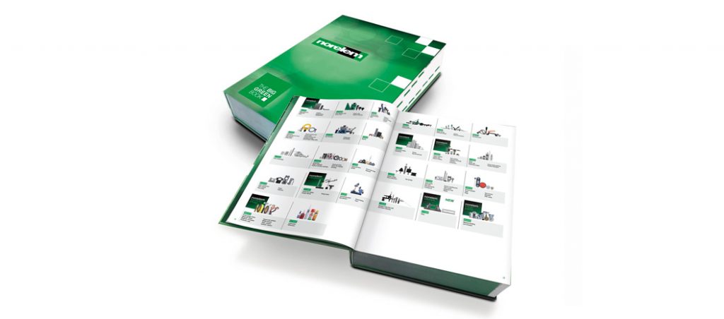 “The Big Green Book” da norelem contém mais de 60 000 componentes